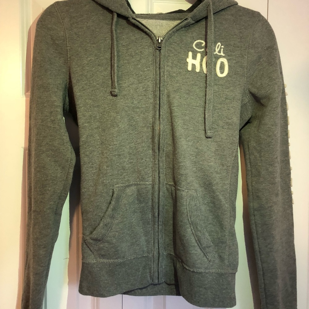 GREY HOLLISTER ZIP UP